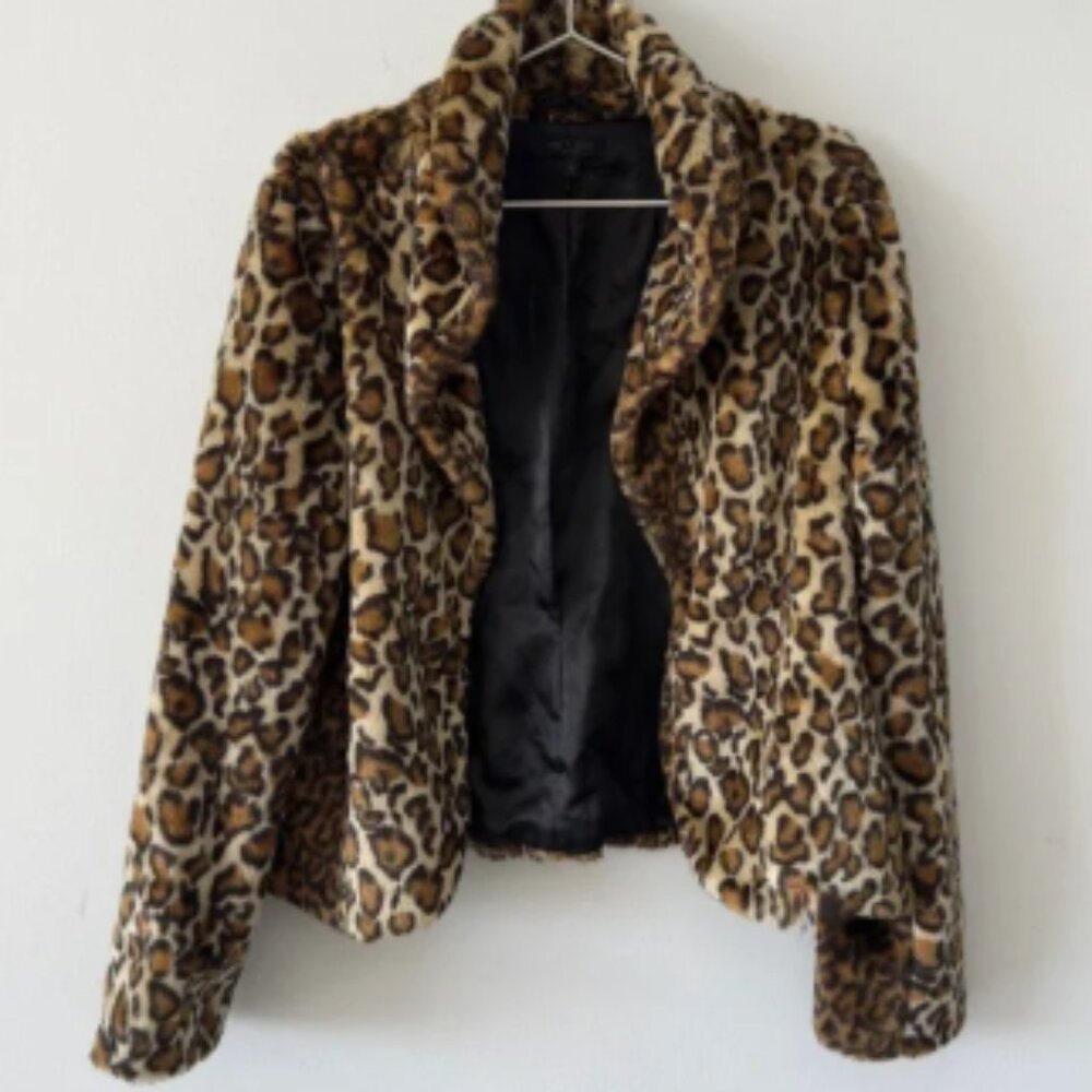 RAG & BONE Leopard Print Faux Fur Jacket